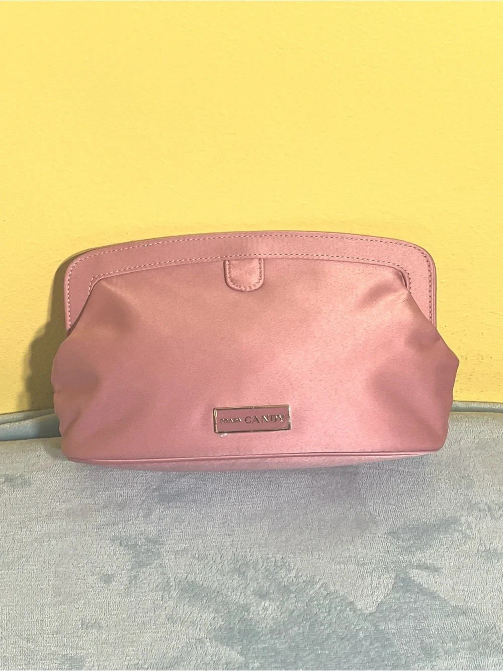 Prada Candy Pink Satin Cosmetic / Makeup Bag Clutch – Like New Condition 💗